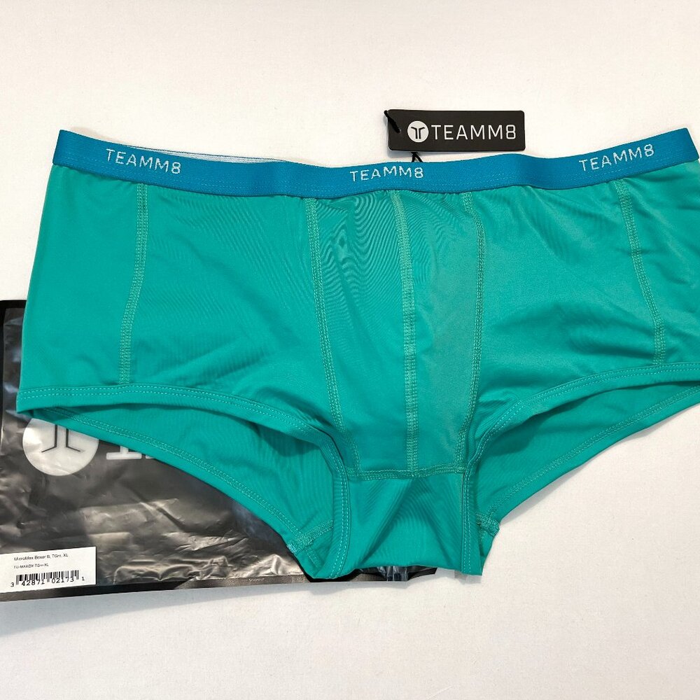 "TEAMM8" Size X-Large - Men's Micro Max Boxer Brief/Trunk - Teal (MAXOX-TL)